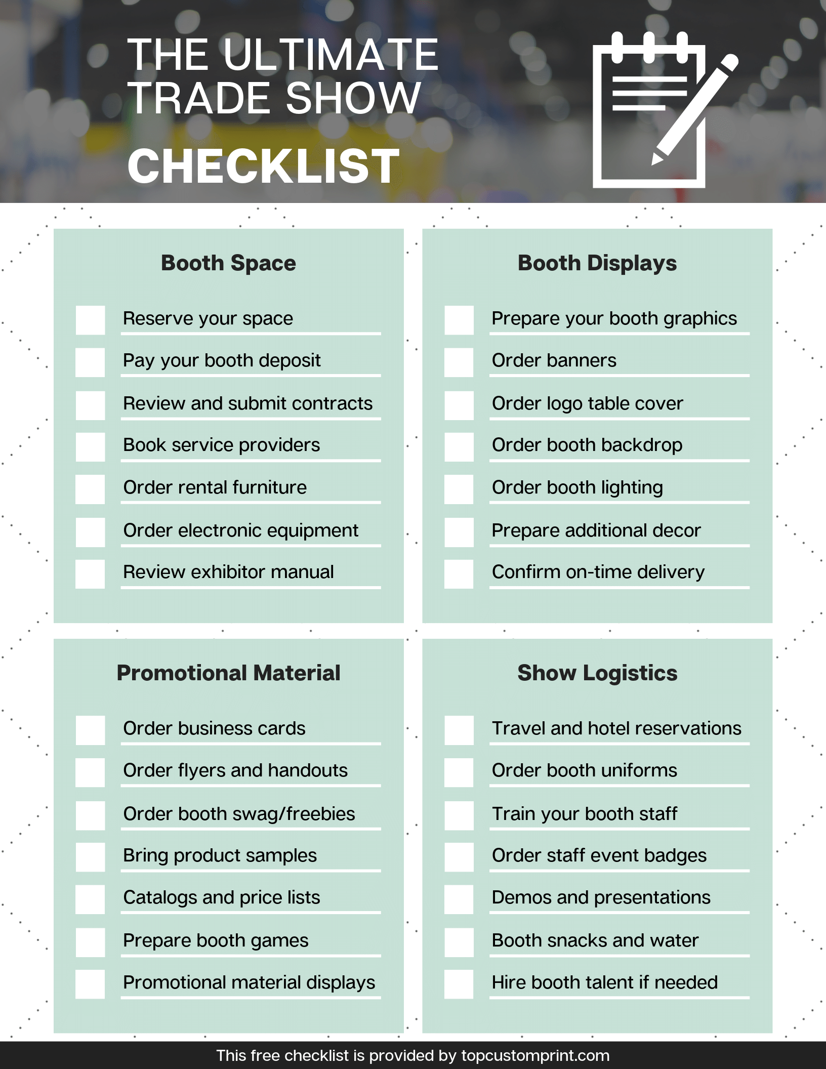 Tradeshow checklist